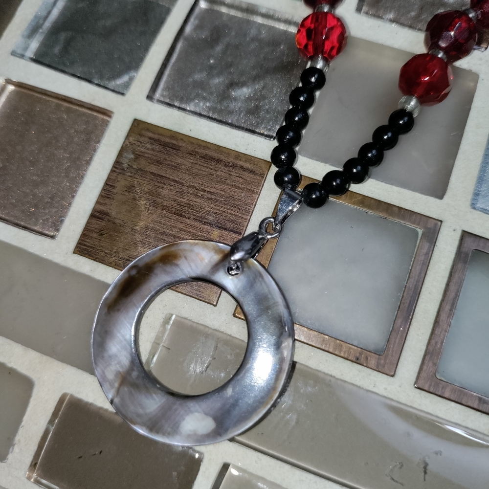 Vintage Mop Charm necklace